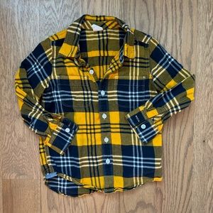 Gap flannel shirt - yellow and navy 4t